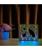 Фото № 9 Светильник ночник ArtEco Light из дерева LED "Кот и пес" с пультом и регулировкой цвета, двойной RGB