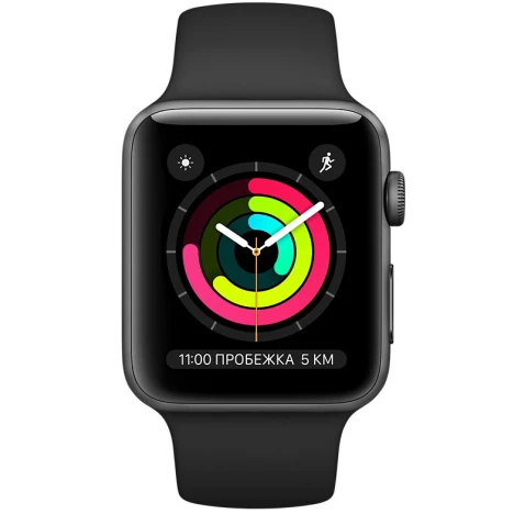 Apple Watch Series 3 38mm Space Grey Aluminum Case with Black Sport Band MTF02 ALLO.UA