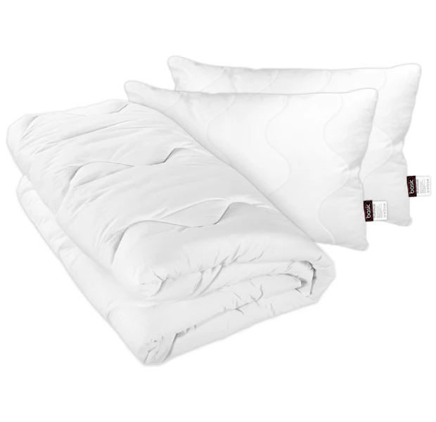Набір Sonex ковдра демісезонна євро 200х220 антиалергенне волокно Basic Platinum + дві подушки 50х70