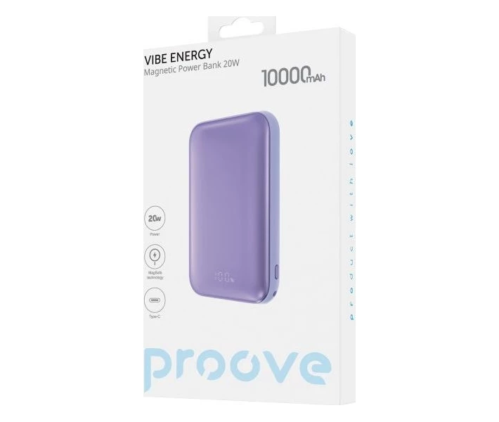 Фото - універсальну мобільну батарею Power Bank Proove Vibe Energy  Magnetic & Wireless 20W 10000mAh purple