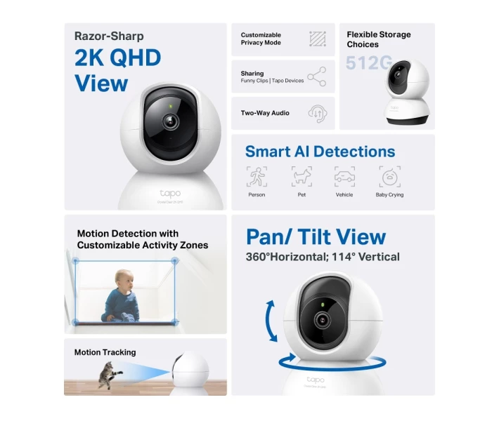 Фото - камеру відеоспостереження IP-Камера TP-LINK Tapo C220 4MP N300 microSD motion detection TAPO-C220