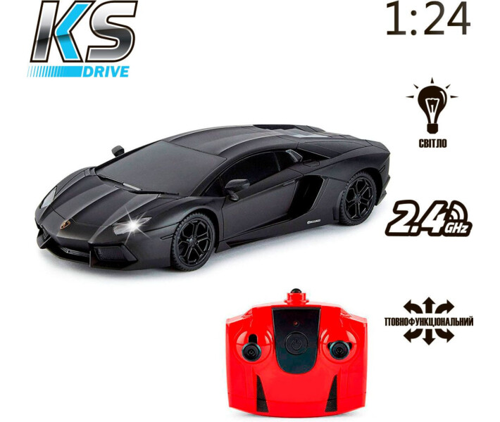 Фото - радіокеровану іграшку Автомобіль на радіокеруванні KS DRIVE - LAMBORGHINI AVENTADOR LP 700-4 (1:24, 2.4Ghz, чорний) (124GLBB)