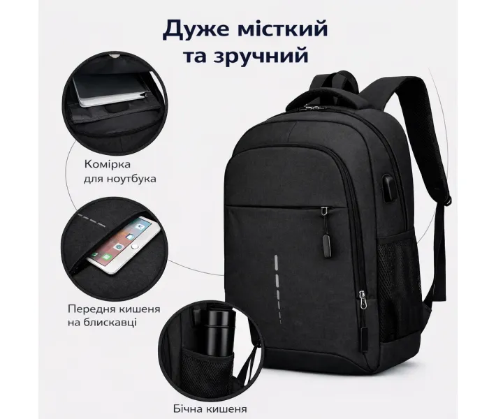 Рюкзак KLD IVSIONS Oxford 15,6“ (8002), чорний купити в АЛЛО