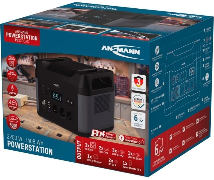 Фото - зарядну станцію Додаткова батарея Ansmann PS2200AC 2200W 1480Wh (1700-0168)