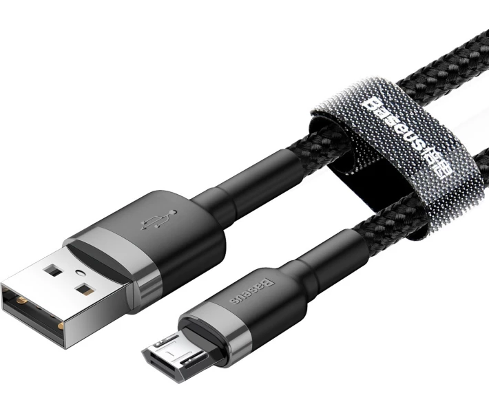 Фото - кабель та перехідник Кабель Baseus Cafule Cable USB to Micro 2.4A 1m Gray/Black (CAMKLF-BG1)