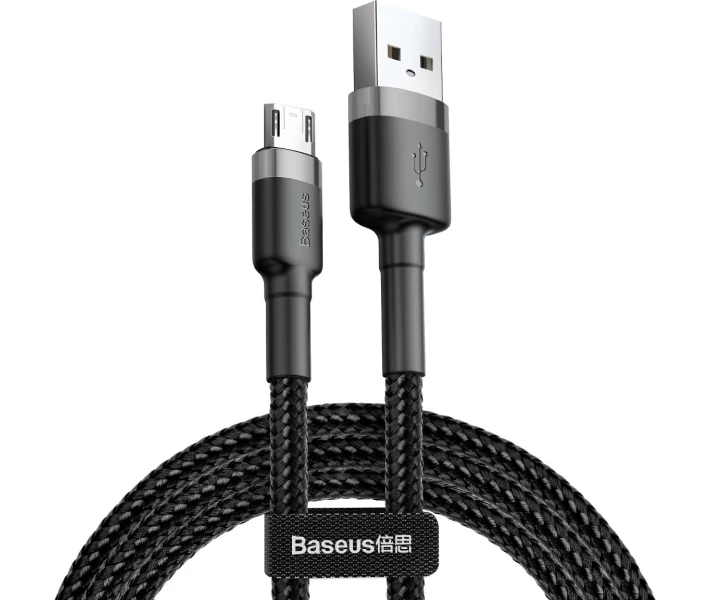 Фото - кабель та перехідник Кабель Baseus Cafule Cable USB to Micro 2.4A 1m Gray/Black (CAMKLF-BG1)