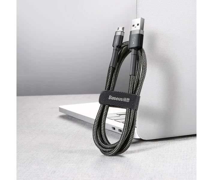 Фото - кабель та перехідник Кабель Baseus Cafule Cable USB to Micro 2.4A 1m Gray/Black (CAMKLF-BG1)