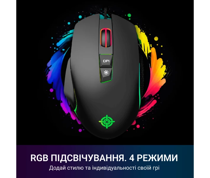 Фото - мишку для ноутбука Миша ігрова GamePro Nitro USB Black (GM365)
