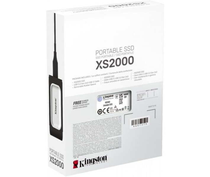 SSD-накопичувач Kingston XS2000 Portable SSD 2TB USB 3.2 Type-C 2x2 IP55 3D  NAND (SXS2000/2000G) купити в ⁕ ALLO.UA ⁕ ціна, відгуки
