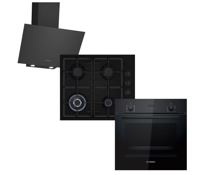 Духова електрична шафа Bosch HBF512BB1T + PBH6C6K90R + DWK64PJ60T