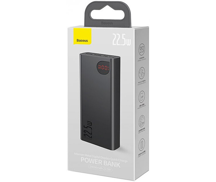 Фото - універсальну мобільну батарею Power Bank Baseus Adaman Metal 20000mAh 22.5W (PPAD000101) Black