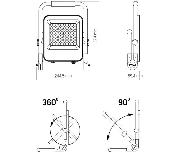 Фото - прожектор Прожектор акумуляторний VIDEX PREMIUM F2A 50W 5000K акумулятор 37Wh (3.7V, 10Ah) (VL-F2A-505)