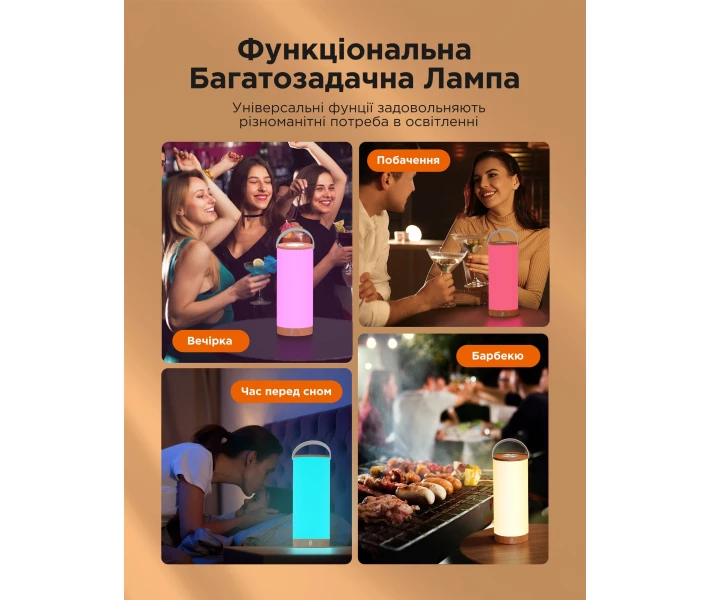 Фото - нічник Настільна лампа нічник TaoTronics TT-DL23 PRO RGB 5W 4000mAh 2700-3000K