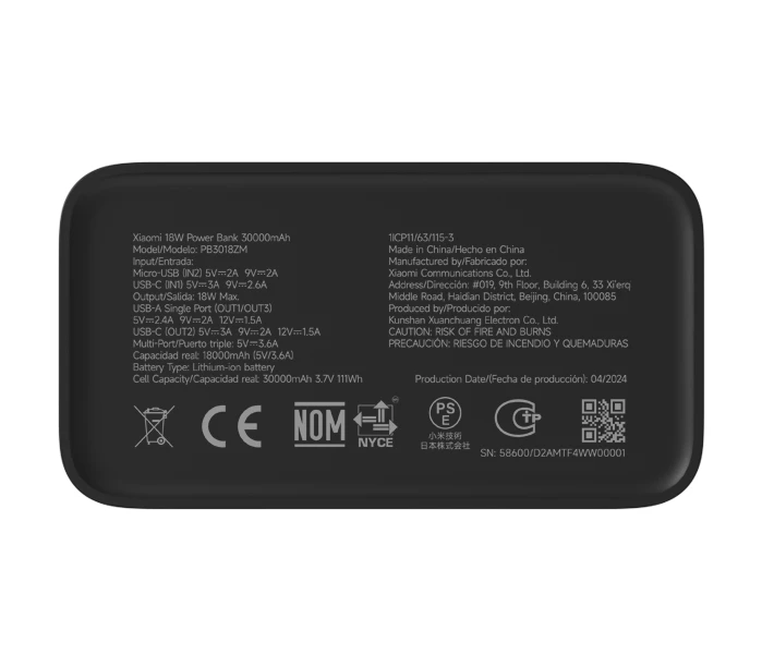 Фото - універсальну мобільну батарею Power Bank Xiaomi 30000mAh 18W (BHR9126GL) чорний
