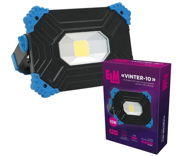 Фото - прожектор Світлодіодний прожектор з акум.ELM Vinter 10Вт 1000/500lm 6500К IP54 (26-0122)
