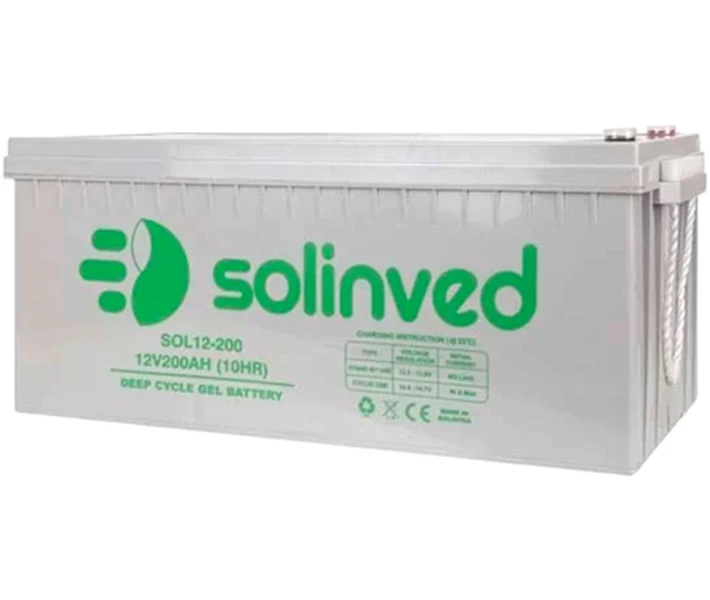 Фото - акумулятор для ДБЖ Акумуляторна батарея SOLINVED 200-12 GEL 12V 200 Ah