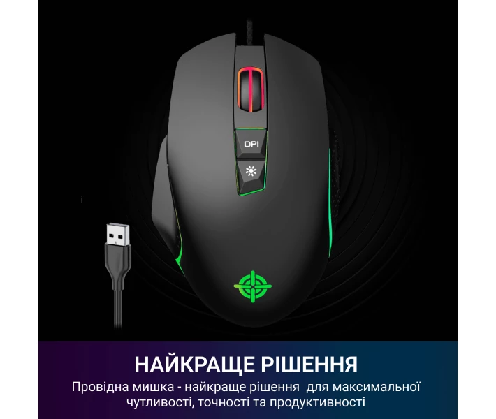 Фото - мишку для ноутбука Миша ігрова GamePro Nitro USB Black (GM365)