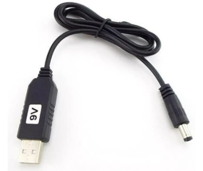 Фото - кабель та перехідник Кабель Power Boost cable USB-DC 5.5x2.1 9V 1 м чорний