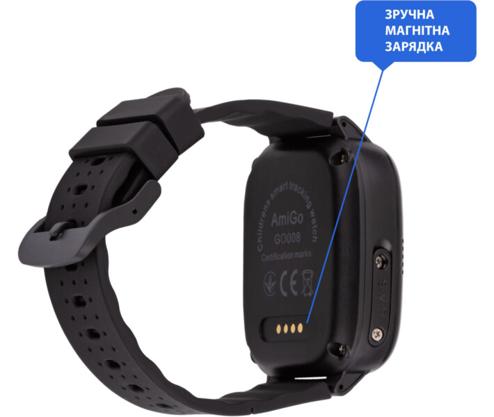 Фото - смарт-годинник Смарт-годинник для дітей  AmiGo GO008 MILKY GPS WIFI Black