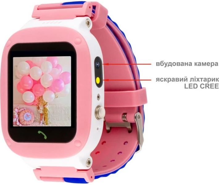 Фото - Смарт-годинники Дитячий смарт-годинник AmiGo GO004 Splashproof Camera + LED Pink
