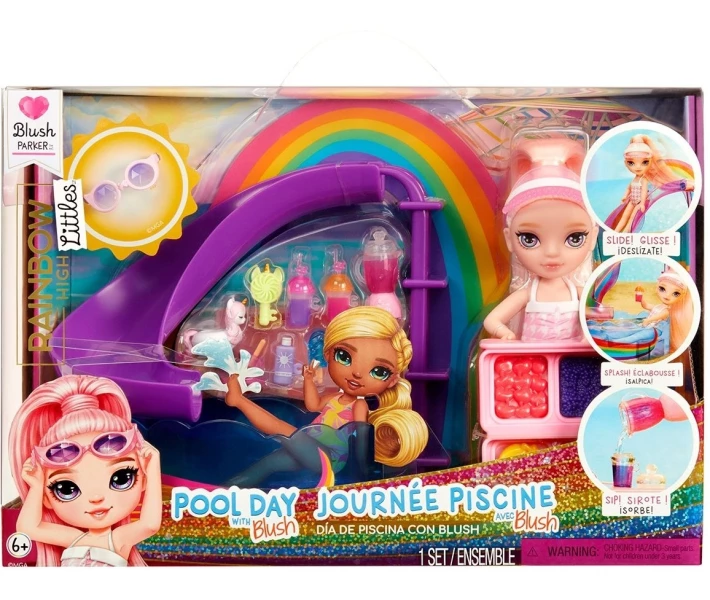 Фото - ляльки, набори для ляльок Ігровий набір з лялькою RAINBOW HIGH серії "Littles" – ВЕСЕЛКОВЕ СВЯТО В БАСЕЙНІ (з аксес.) (522249)