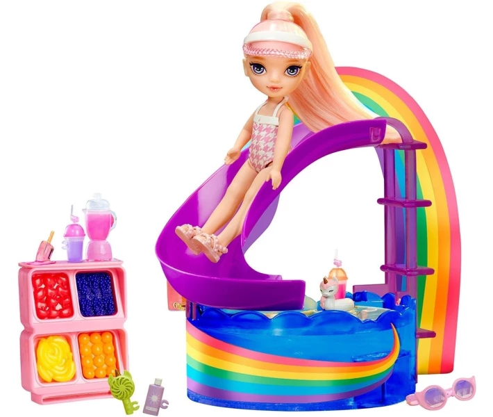 Фото - ляльки, набори для ляльок Ігровий набір з лялькою RAINBOW HIGH серії "Littles" – ВЕСЕЛКОВЕ СВЯТО В БАСЕЙНІ (з аксес.) (522249)
