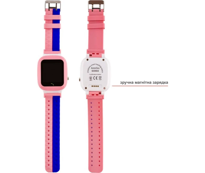 Фото - Смарт-годинники Дитячий смарт-годинник AmiGo GO004 Splashproof Camera + LED Pink