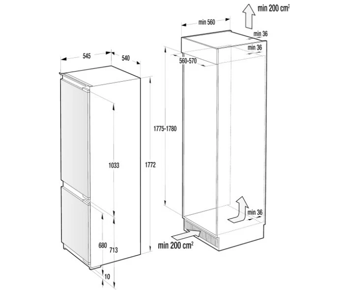 Фото - холодильник Холодильник вбудований Gorenje NRKI 2181 A1
