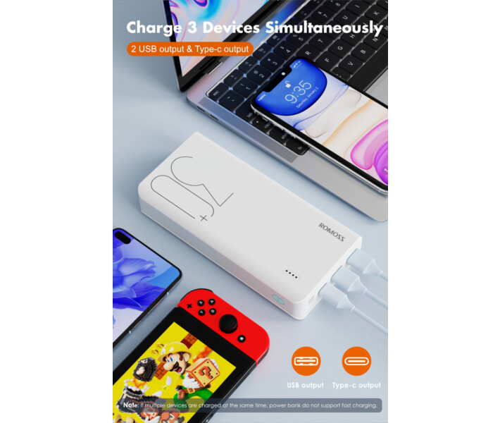 Фото - універсальну мобільну батарею Power Bank Romoss 30000mah Sense8+ (PHP30-401-02) білий
