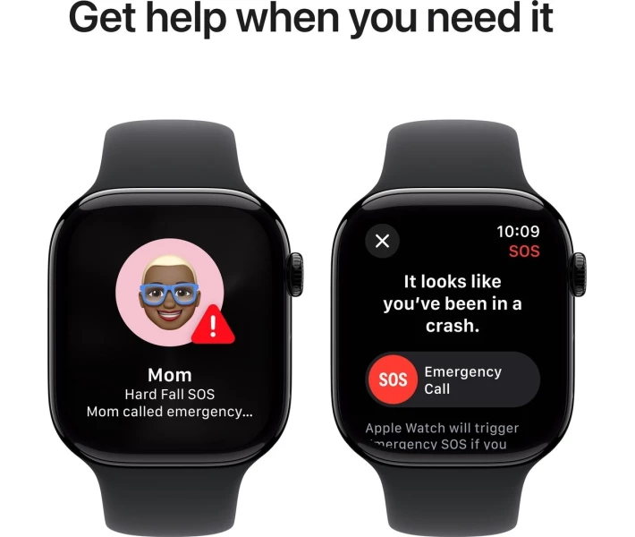 Фото - смарт-годинник Apple Watch Series 10 GPS 46mm Jet Black Aluminium Case with Black Sport Band - M/L (MWWQ3QH/A)