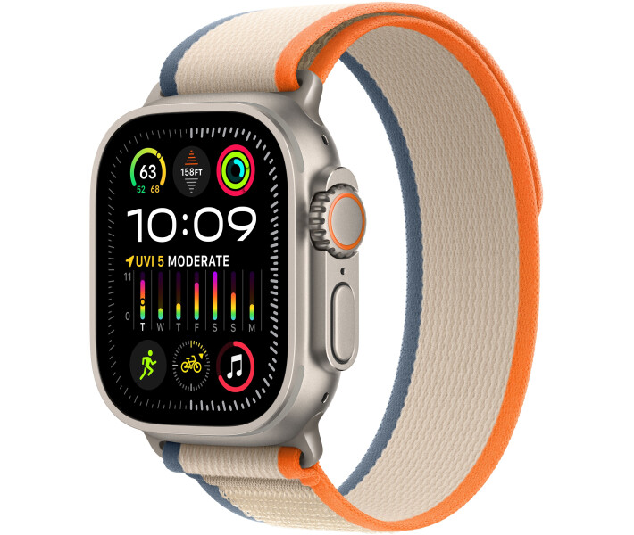 Фото - смарт-годинник Смарт-годинник Apple Watch Ultra 2 GPS + Cellular, 49mm Titanium Case with Orange/Beige Trail Loop - S/M (MRF13UL/A)