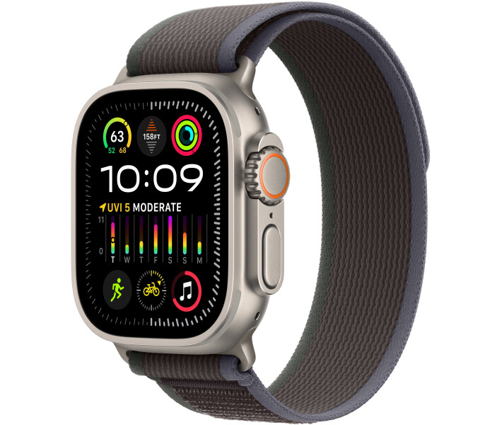 Фото - смарт-годинник Смарт-годинник Apple Watch Ultra 2 GPS + Cellular, 49mm Titanium Case with Blue/Black Trail Loop - S/M (MRF53UL/A)