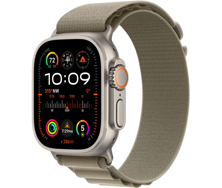 Фото - смарт-годинник Смарт-годинник Apple Watch Ultra 2 GPS + Cellular, 49mm Titanium Case with Olive Alpine Loop - Small (MREX3UL/A)
