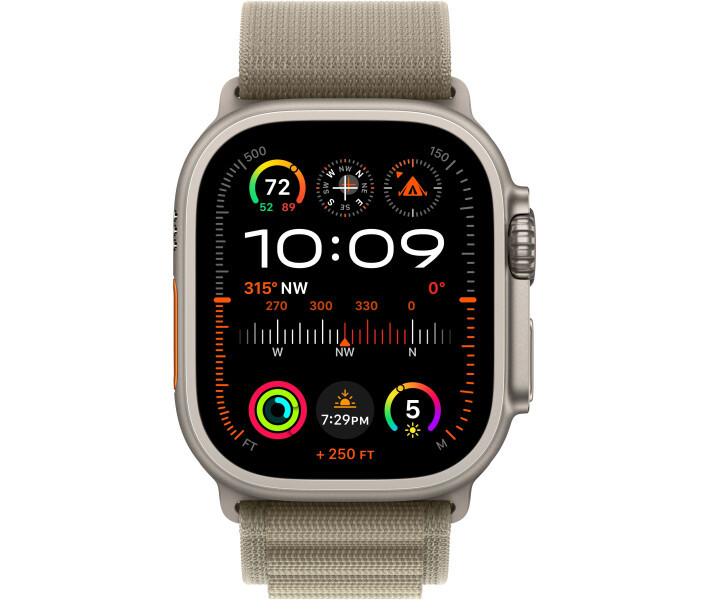 Фото - смарт-годинник Смарт-годинник Apple Watch Ultra 2 GPS + Cellular, 49mm Titanium Case with Olive Alpine Loop - Small (MREX3UL/A)