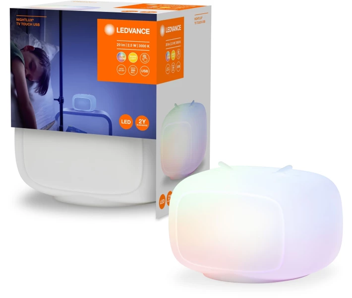 Фото - нічник Нічник LEDVANCE NIGHTLUX TOUCH LED 2,5W 1200mAh Retro TV, micro-USB, RGBW (4058075602137)
