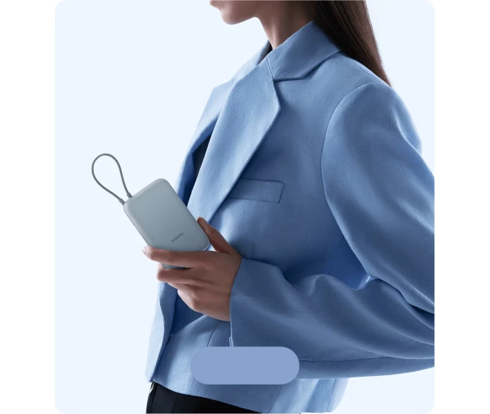 Фото - універсальну мобільну батарею Power Bank Xiaomi 10000mAh 22.5W (Integrated Cable) (BHR9073GL)голуб