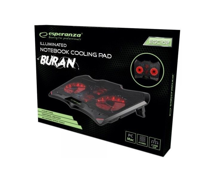 Фото - стіл і підставку для ноутбука Підставка для ноутбука Esperanza EGC102 Buran Notebook Cooling Pad