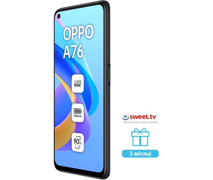 Фото - Смартфони і мобільні телефони OPPO A76 4/128Gb Glowing Black