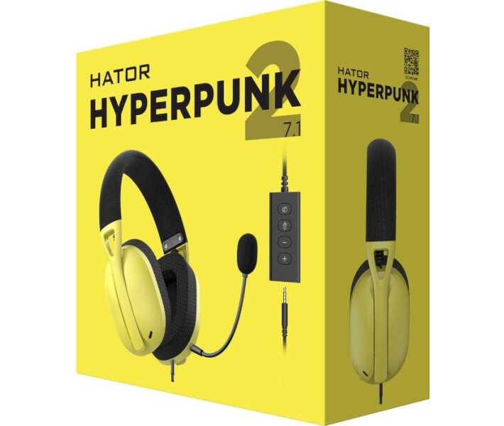 Фото - навушники Навушники HATOR Hyperpunk 2 USB 7.1 (HTA-847) Black/Yellow