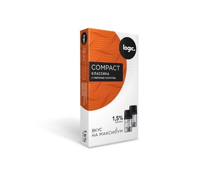 Фото - аксессуар для электронных сигарет Картриджі Logic Compact American Tobacco для POD систем 1.5% 2 шт (Американська суміш, смак класичного тютюну)
