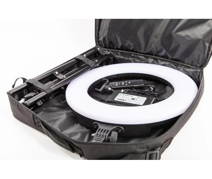 Фото - Кільцеве світло Кільцева LED лампа LUMERTY Premium (45см – 96Вт) на штативі з сумкою, для блогера/селфі/фотографа/візажиста/beauty-майстрів