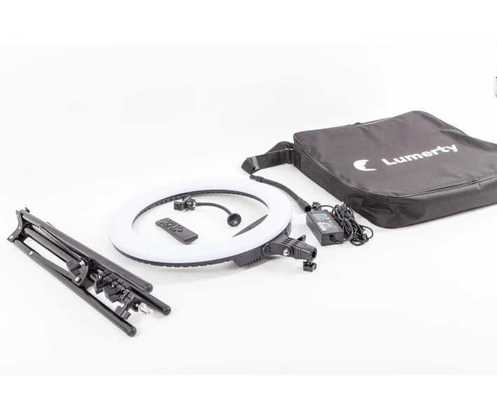 Фото - Кільцеве світло Кільцева LED лампа LUMERTY (45см - 75w) на штативі, для блогера/селфі/фотографа/візажиста/beauty-майстрів