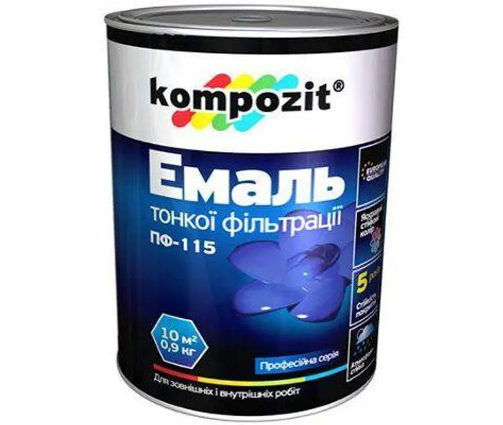 Фото - будівельну емаль Емаль Kompozit ПФ-115 синя 0.9 кг