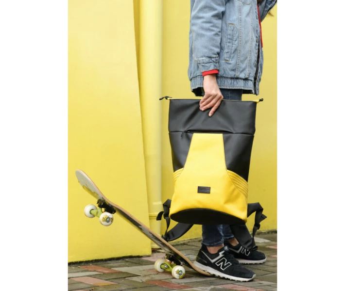 Фото - Рюкзаки Рюкзак рол Sambag RollTop MQN Чорний з жовтим (24320628)