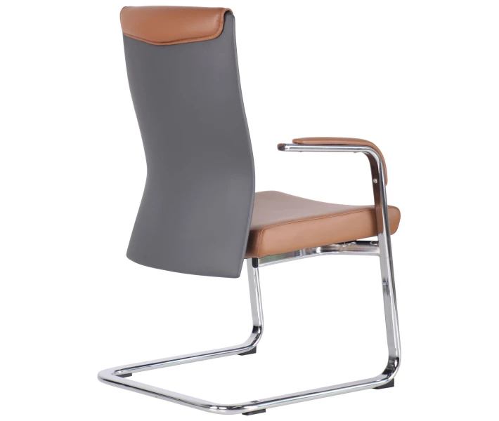 Фото - офісне крісло Крісло для офісу, для конференц-залів Jeff CF Brown/Dark Grey AMF Хром/Коричневий/Темно-сірий (сталь/екошкіра Nano) (546958)