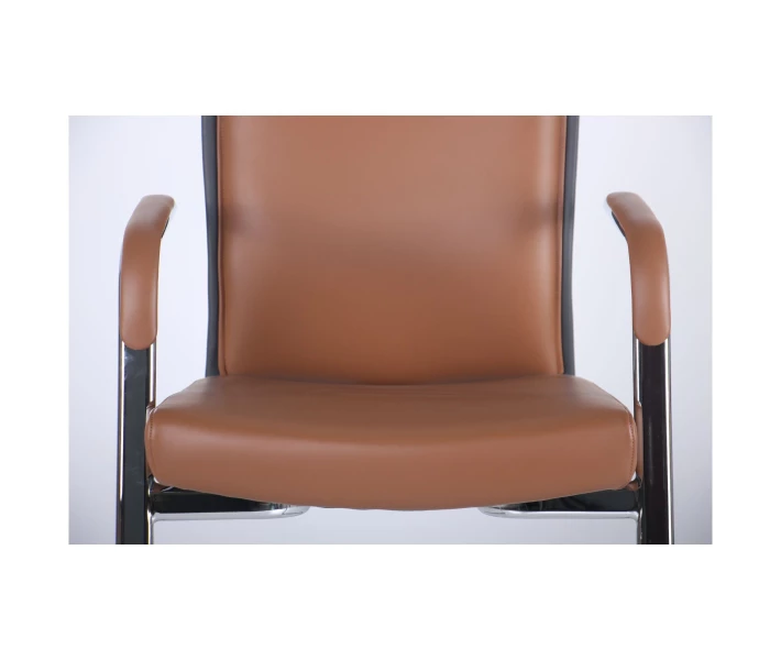 Фото - офісне крісло Крісло для офісу, для конференц-залів Jeff CF Brown/Dark Grey AMF Хром/Коричневий/Темно-сірий (сталь/екошкіра Nano) (546958)