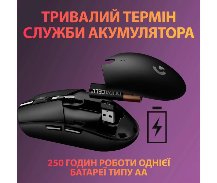 Фото - мишку для ноутбука Миша ігрова бездротова Logitech G305 Wireless Black (910-005282)