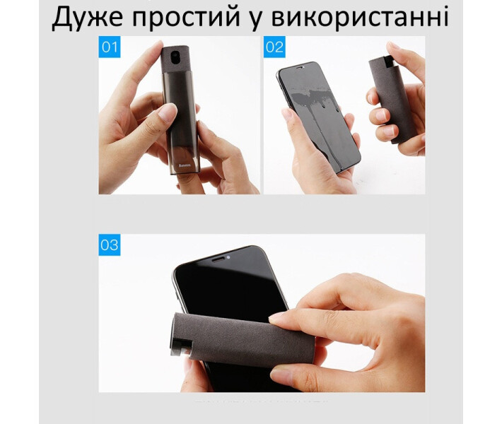 Фото - чистящее средство для техники и электроники Набір для очищення екранів рожевий 4в1 + запасний флакон з рідиною (NR0091_3)