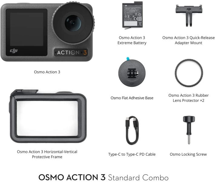 Фото - екшн-камеру Екшн-камера DJI Osmo Action 3 Standard Combo (CP.OS.00000220.01) [74877]