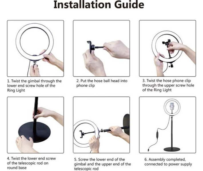 Фото - Кільцеве світло Кільцеве світло Puluz PKT3039 Ring Light 26см (20W) зі стійкою